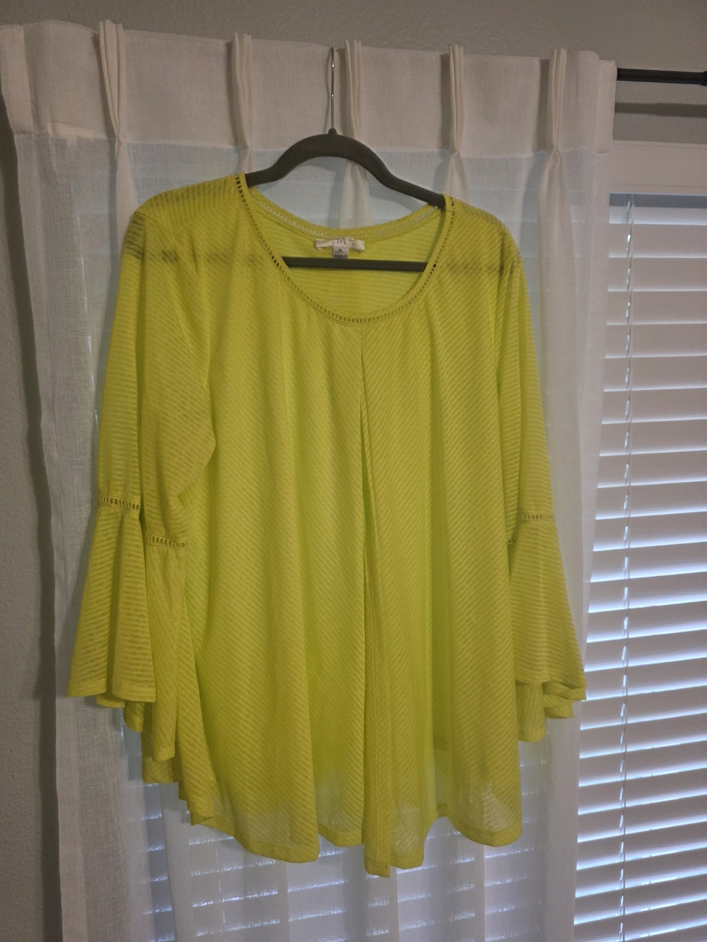 Studio Bright Yellow Bell-Sleeve Tunic Top
